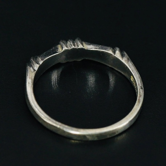 Clark & Coombs Vintage Modernist Pebbled Band Sterling Ring - Picture 3 of 6